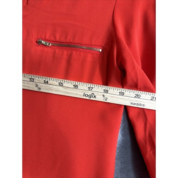 Roz & Ali Top Woman’s Small Red Blouse V Neck Shirt - Picture 10 of 16